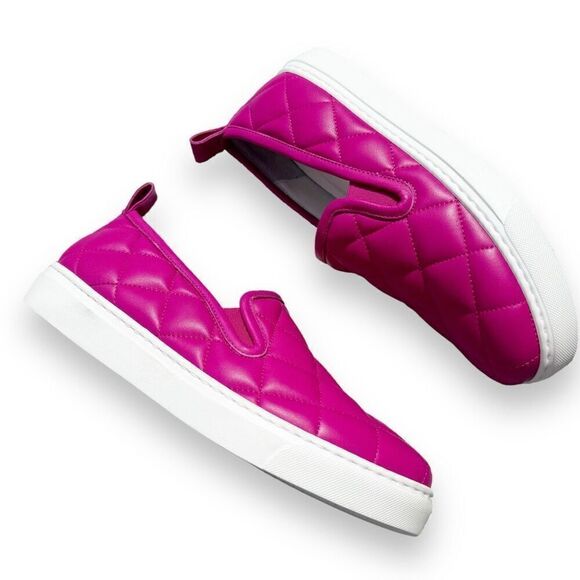 M. Gemi The Maddalena Magenta Pink Quilted Leather Slip-On Sneaker Women’s 38.5 - Picture 8 of 12